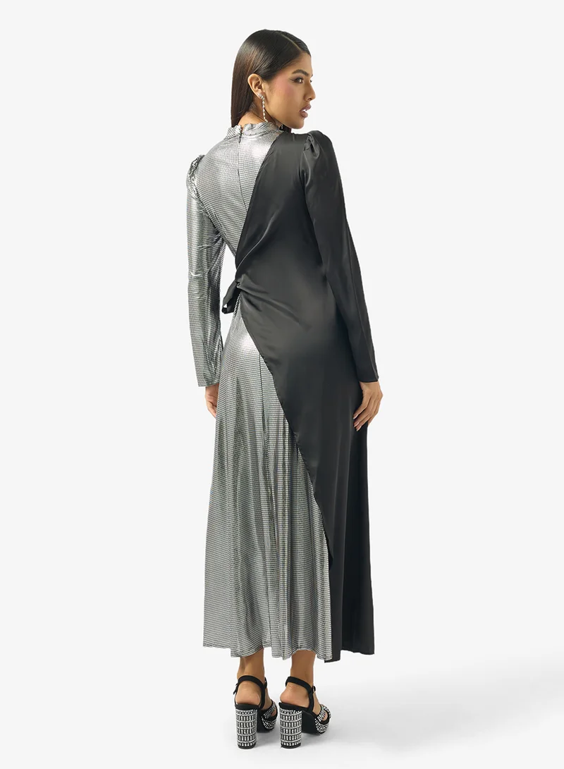 خزانة Colorblock Tie up Dress